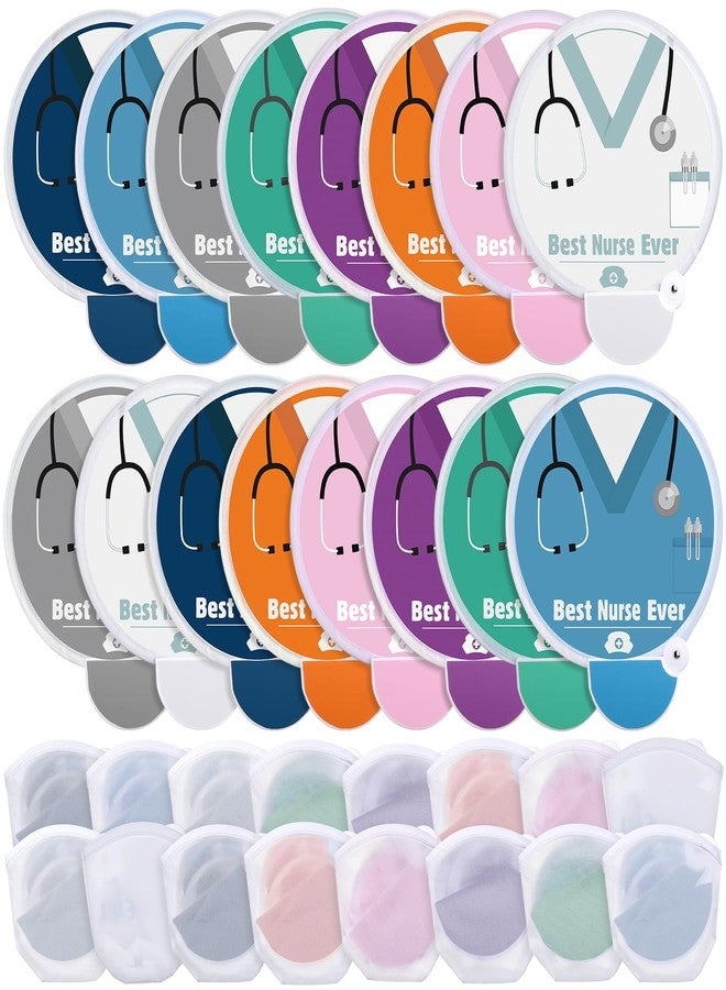 DoubleFill مروحة قابلة للطي من دبل فيل، 48 قطعة، هدية تقدير للممرضات، مروحة يدوية دائرية محمولة بقطر 7.87 بوصة مع مقابض، هدايا تحفيزية وشكرية لحفلات أسبوع التمريض والتخرج (8 ألوان) - Image 1